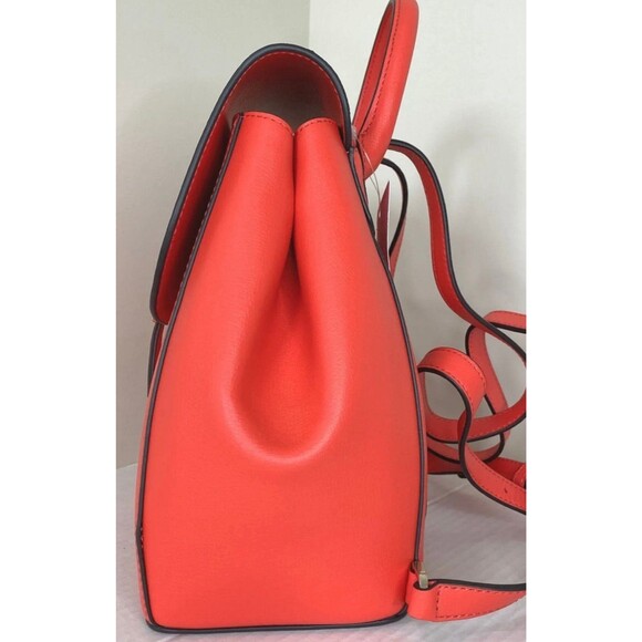 New Kate Spade Adel Medium Flap Backpack Leather Geranium (Orange Red) - Picture 4 of 7